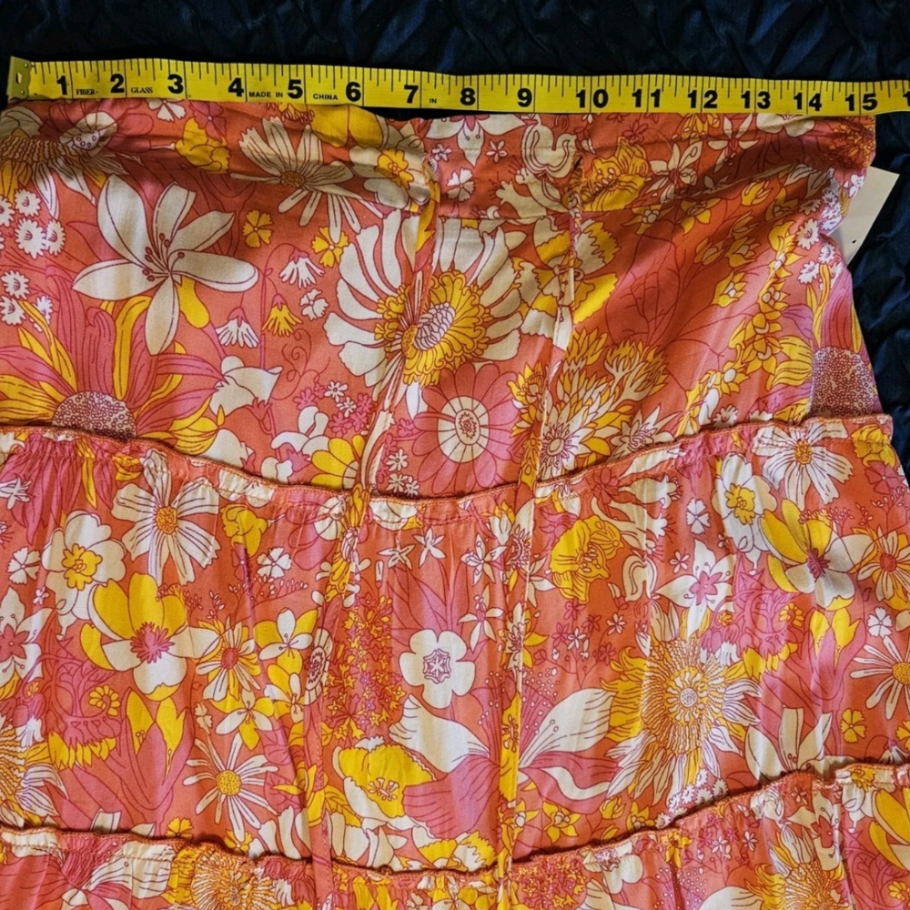 Floral Maxi Skirt in Orange mutlicolor-Size Medium - Picture 11 of 16